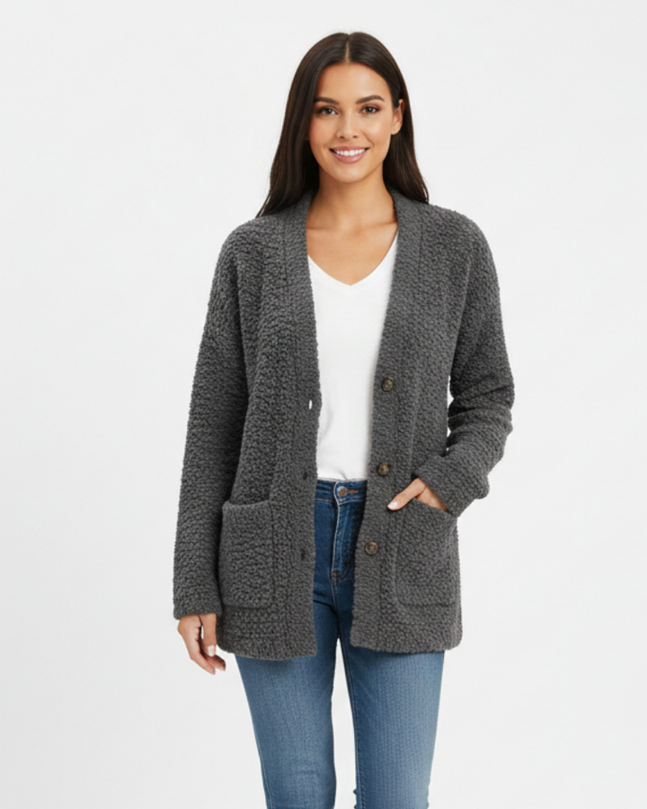 Milas Veste Pluche Femme Gilet Casual Doux Coupe Décontractée avec Poches, vue 9