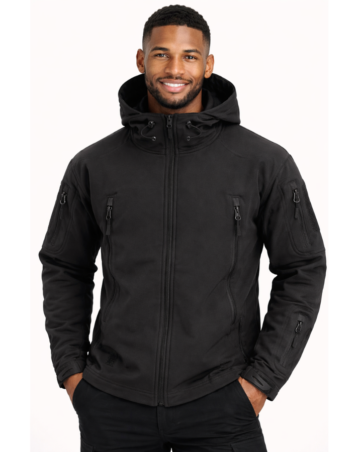 Zoren Veste Softshell Tactique Homme Coupe-Vent Imperméable avec Capuche Ajustable, vue 2