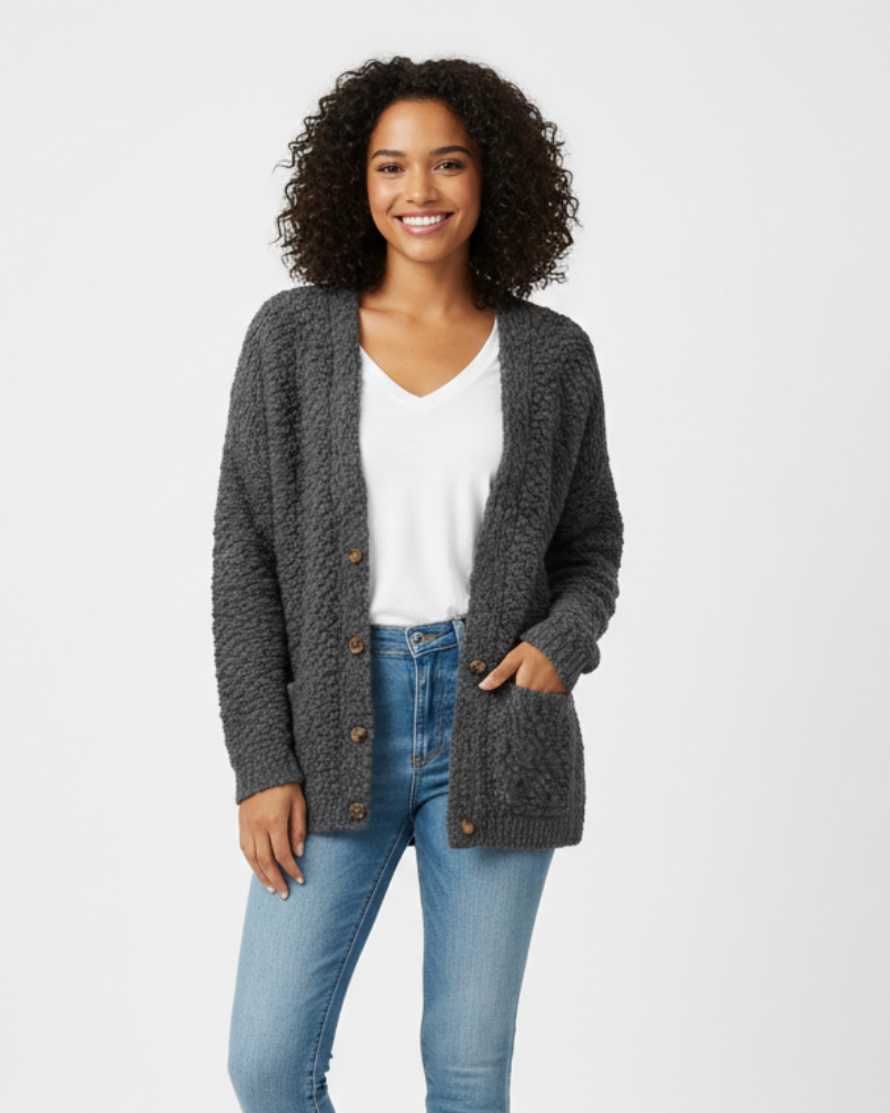 Milas Veste Pluche Femme Gilet Casual Doux Coupe Décontractée avec Poches, vue 6