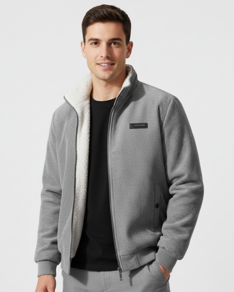 Glenn Veste Corduroy Homme Blouson Chaud Doublé Sherpa avec Coupe Confortable, vue 3