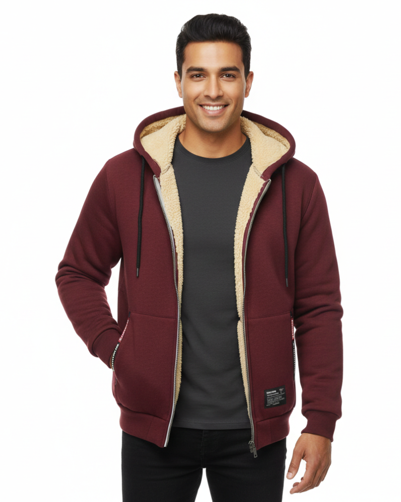 Zedrick Hoodie Zippée Homme Sweat Doublé Chaud avec Capuche Confortable, vue 4