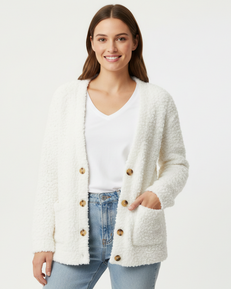 Milas Veste Pluche Femme Gilet Casual Doux Coupe Décontractée avec Poches