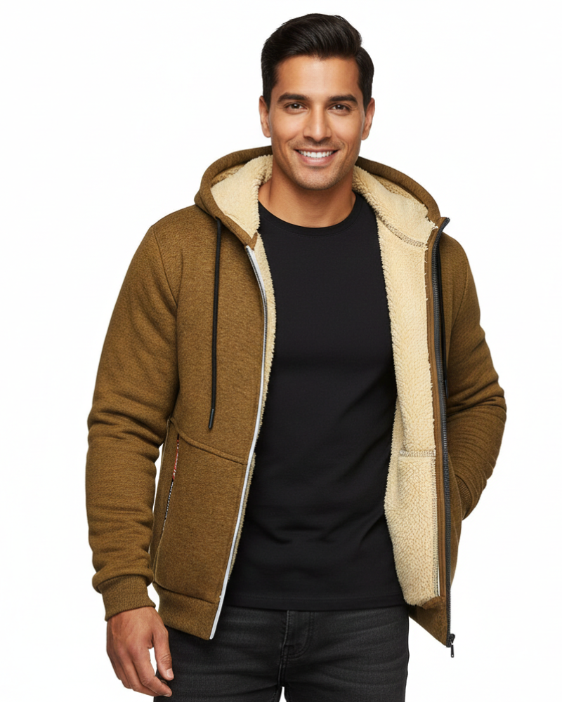 Zedrick Hoodie Zippée Homme Sweat Doublé Chaud avec Capuche Confortable, vue 9