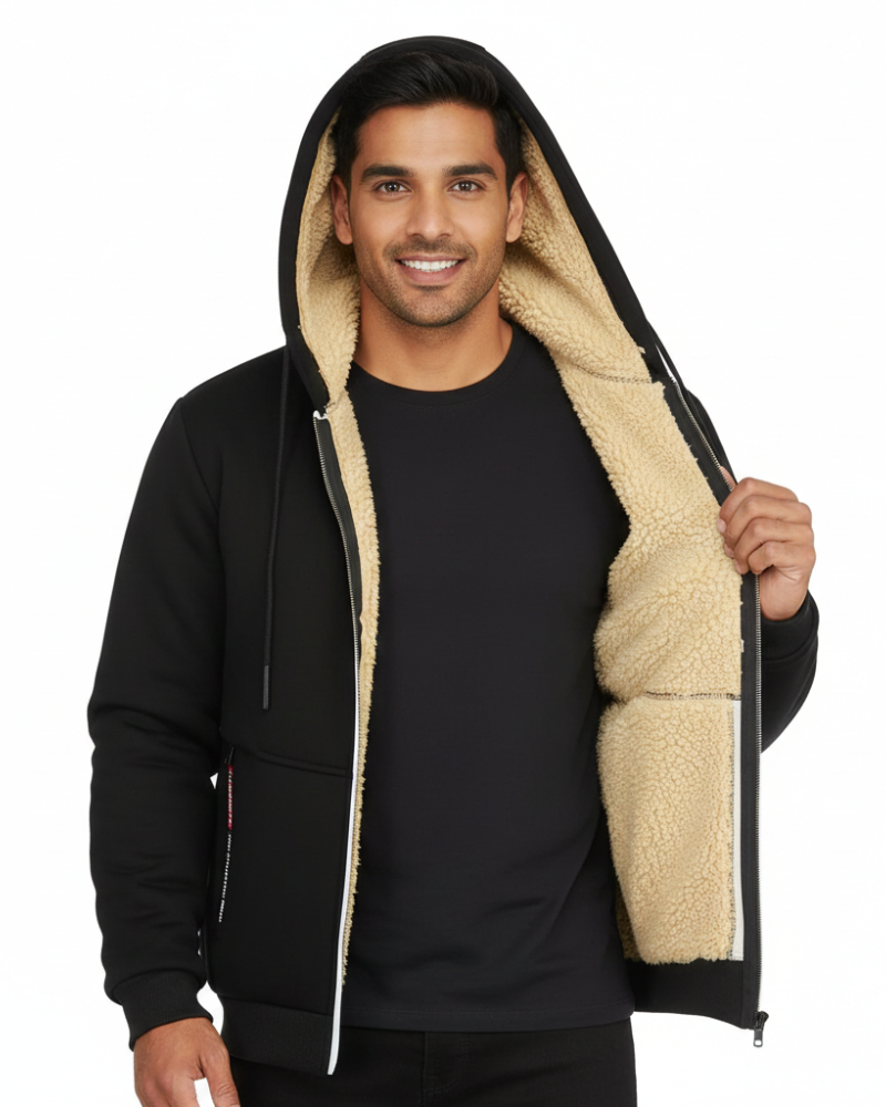 Zedrick Hoodie Zippée Homme Sweat Doublé Chaud avec Capuche Confortable