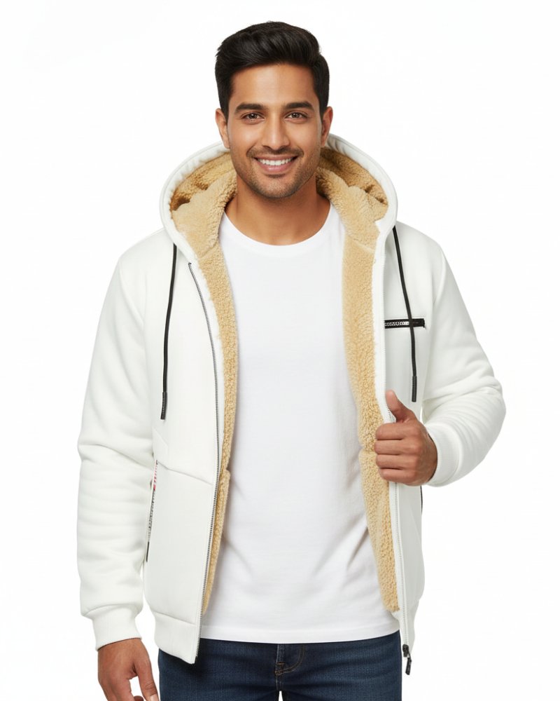 Zedrick Hoodie Zippée Homme Sweat Doublé Chaud avec Capuche Confortable, vue 2