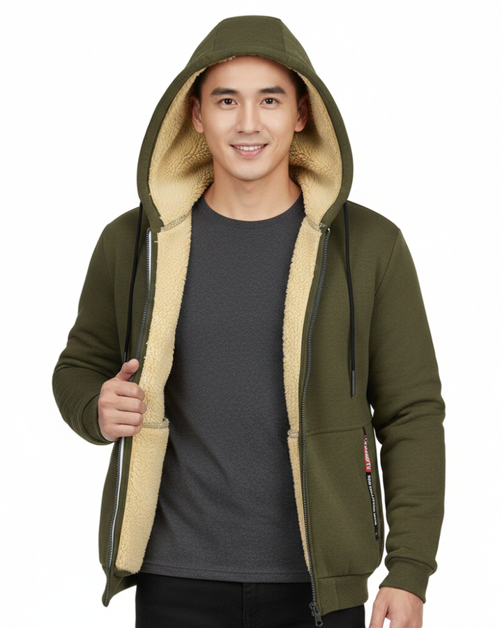Zedrick Hoodie Zippée Homme Sweat Doublé Chaud avec Capuche Confortable, vue 3