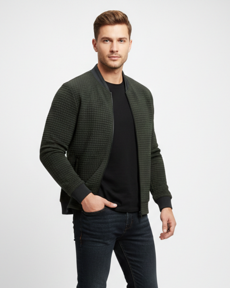 Zykellion Gilet Zippé Homme Cardigan Finement Tricoté au Style Élégant et Polyvalent, vue 3