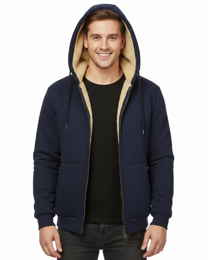 Zedrick Hoodie Zippée Homme Sweat Doublé Chaud avec Capuche Confortable, vue 6