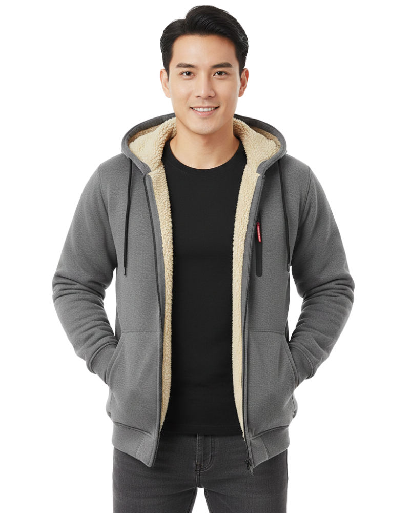 Zedrick Hoodie Zippée Homme Sweat Doublé Chaud avec Capuche Confortable, vue 7