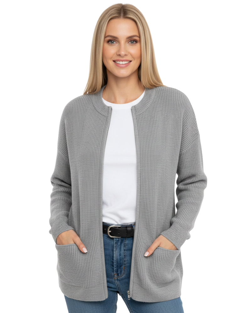 Layla Gilet Femme Veste Zippée Douce avec Coupe Confortable & Style Polyvalent