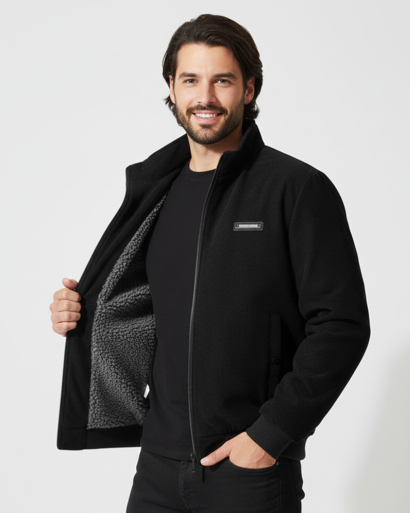 Glenn Veste Corduroy Homme Blouson Chaud Doublé Sherpa avec Coupe Confortable, vue 2