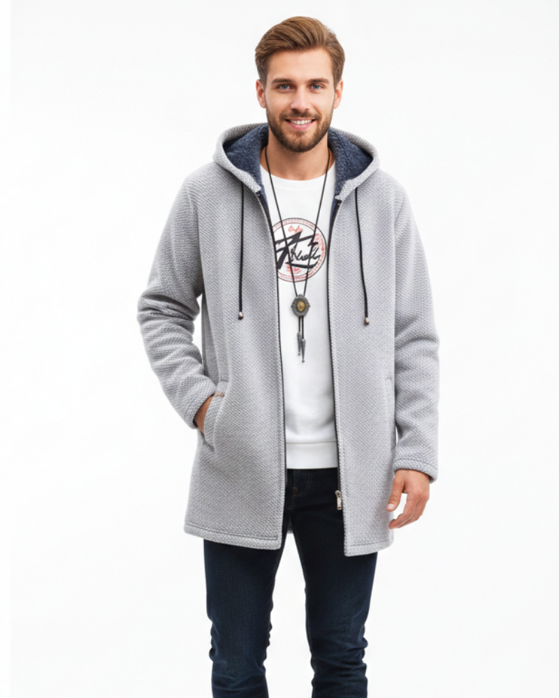 Jeff Manteau d’Hiver Homme Veste Chaude Élégante avec Capuche Réglable & Fermeture Zippée, vue 5
