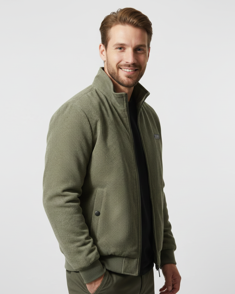 Glenn Veste Corduroy Homme Blouson Chaud Doublé Sherpa avec Coupe Confortable