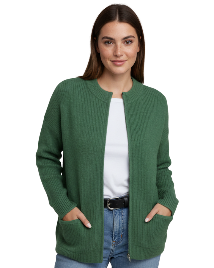 Layla Gilet Femme Veste Zippée Douce avec Coupe Confortable & Style Polyvalent, vue 5