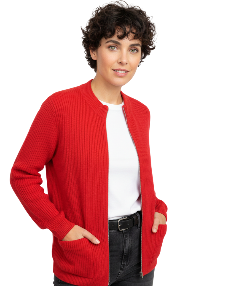 Layla Gilet Femme Veste Zippée Douce avec Coupe Confortable & Style Polyvalent, vue 4