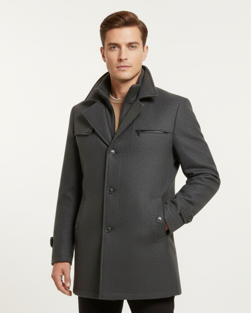 Edwin Manteau Homme Pardessus Slim Fit Double Boutonnage avec Col Classique, vue 2