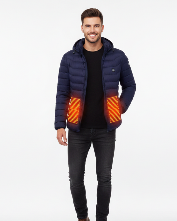 Axel Veste Chauffante Hiver Homme Softshell Imperméable avec Capuche & Chauffage Intégré