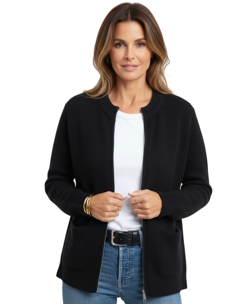 Layla Gilet Femme Veste Zippée Douce avec Coupe Confortable & Style Polyvalent, vue 2