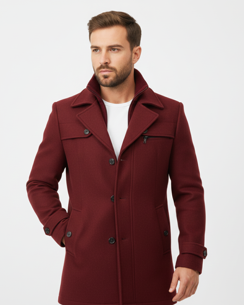Edwin Manteau Homme Pardessus Slim Fit Double Boutonnage avec Col Classique, vue 3