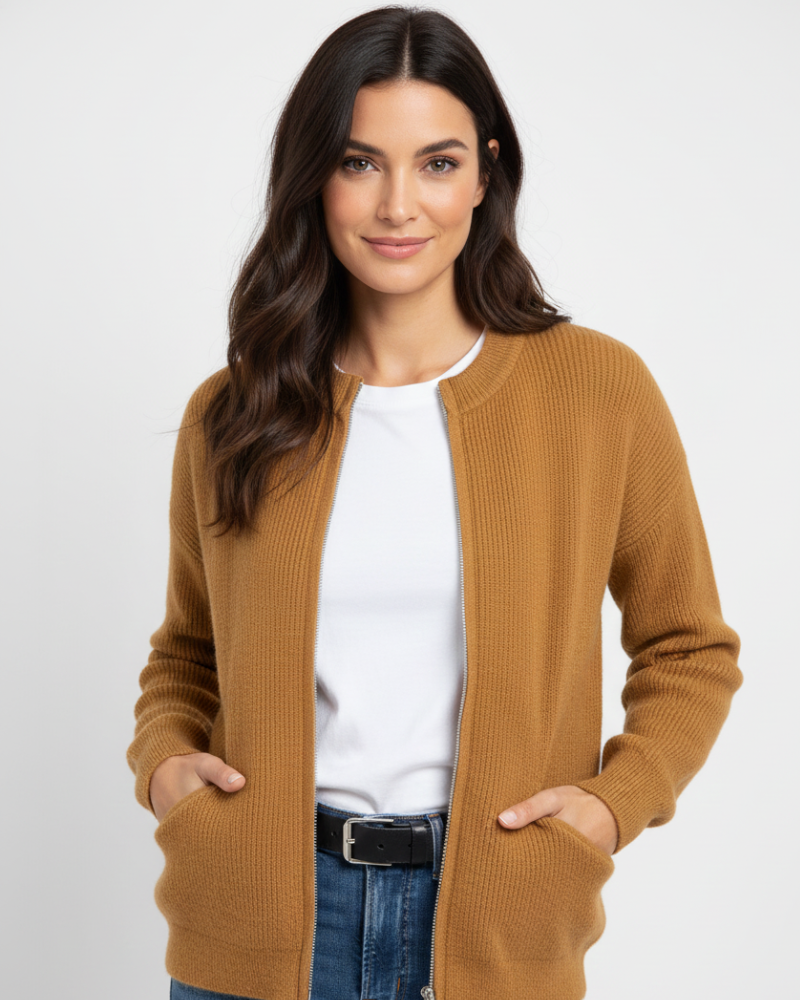Layla Gilet Femme Veste Zippée Douce avec Coupe Confortable & Style Polyvalent, vue 8
