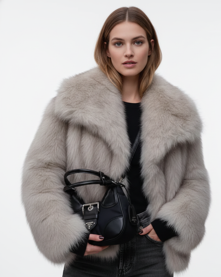 Julien Manteau Faux-Fur Femme Veste Hiver Douce & Chaude avec Coupe Décontractée Élégante, vue 4
