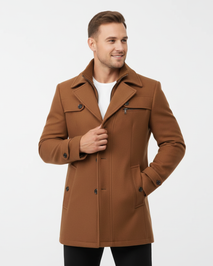 Edwin Manteau Homme Pardessus Slim Fit Double Boutonnage avec Col Classique, vue 4