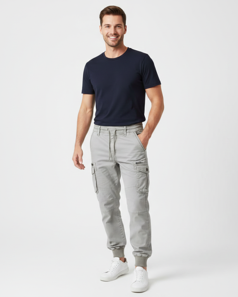 Theodore Pantalon Cargo Homme à Taille Élastique Pantalon Casual Confortable, vue 2