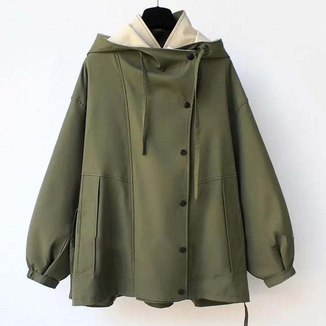 Mikyla Manteau Trench Femme Chic Bicolore Moderne & Chaud pour Automne Hiver Élégant, vue 3