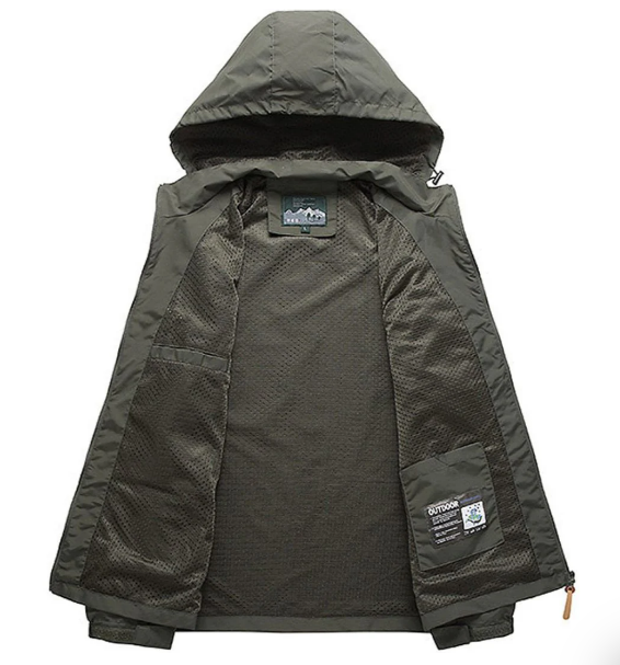 Ethan Veste Homme Veste Imperméable Outdoor avec Capuche Ajustable & Multi-Poches, vue 2
