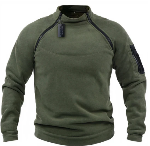 Mandric Pull Homme Sweat Polaire Tactique avec Poches Cachées & Fermetures Épaules Pratiques, vue 3