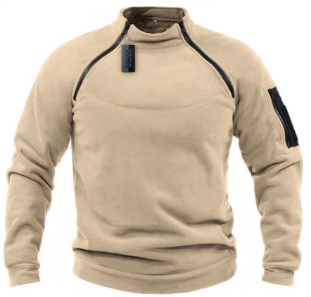 Mandric Pull Homme Sweat Polaire Tactique avec Poches Cachées & Fermetures Épaules Pratiques, vue 4