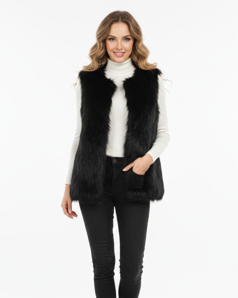 Kennedy Veste Sans Manches Femme Effet Texturé, Coupe Confort & Superposition Hiver