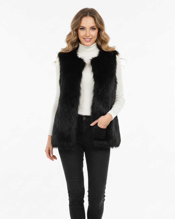 Kennedy Veste Sans Manches Femme Effet Texturé, Coupe Confort & Superposition Hiver