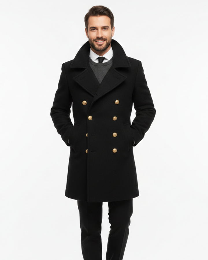 Kinsley Manteau Long Homme Col à Revers Classique, Double Boutonnage & Style Élégant, vue 2
