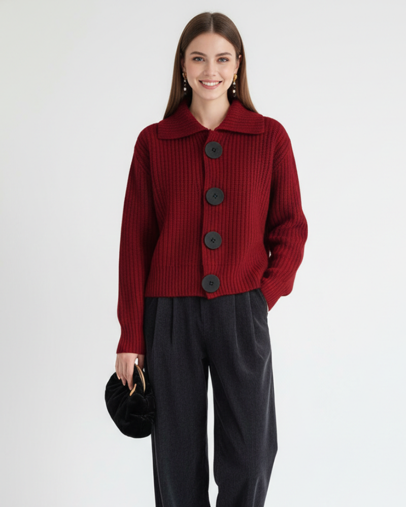Kyrie Cardigan Femme Boutonné Maille Texturée, Manches Longues & Style Polyvalent, vue 2