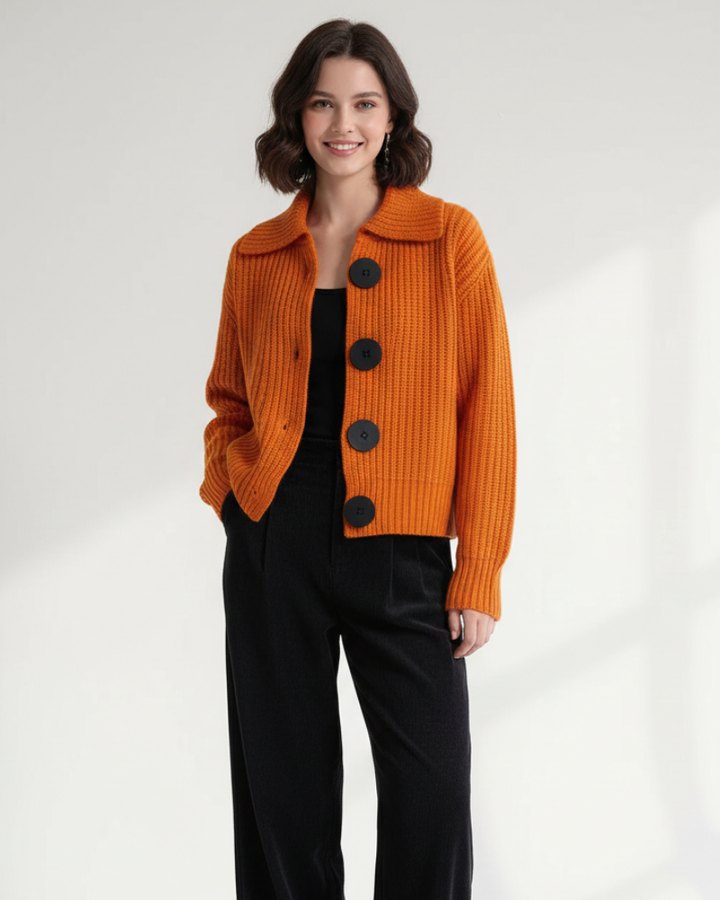Kyrie Cardigan Femme Boutonné Maille Texturée, Manches Longues & Style Polyvalent