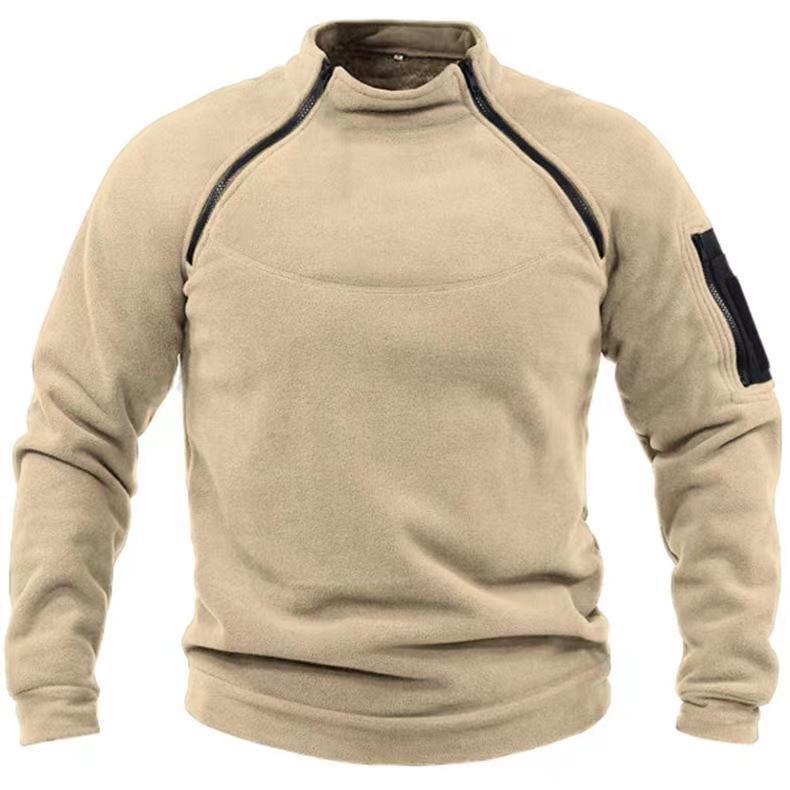 Calix Haut Col Zippé pour Homme Manches longues avec poche sur la manche et surpiqûres structurées, vue 5