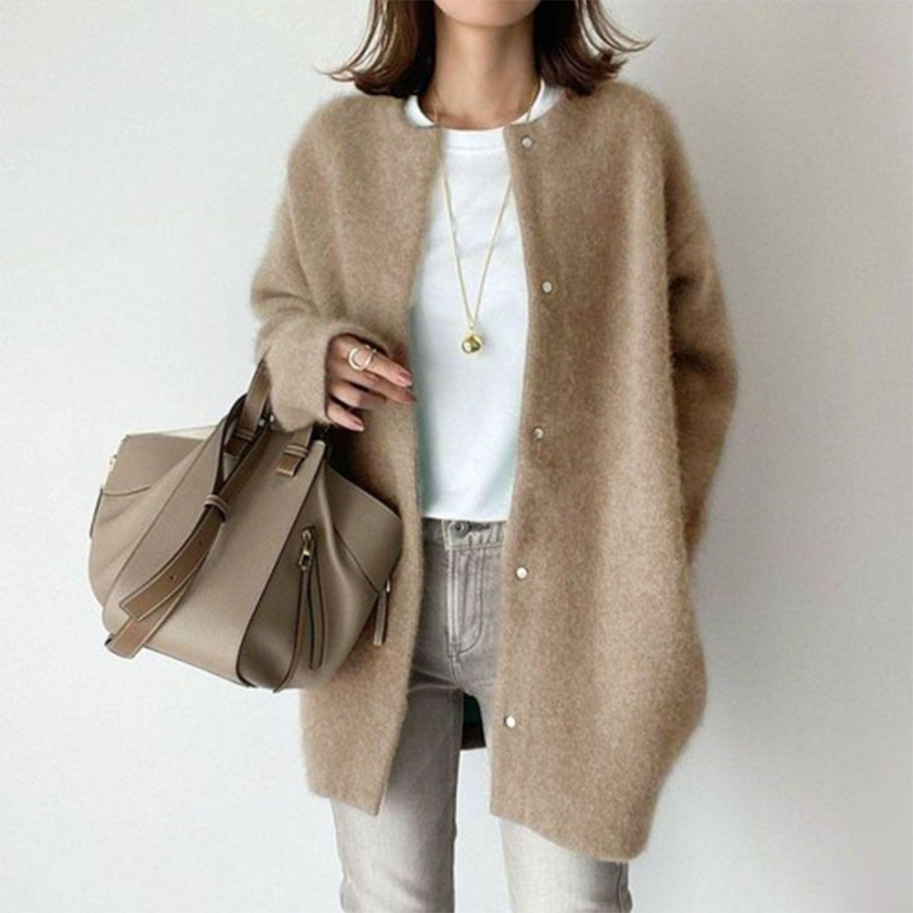 Lillian Long Gilet en Maille pour Femme Superposition douce à ouverture ouverte pour l’automne et l’hiver, vue 2