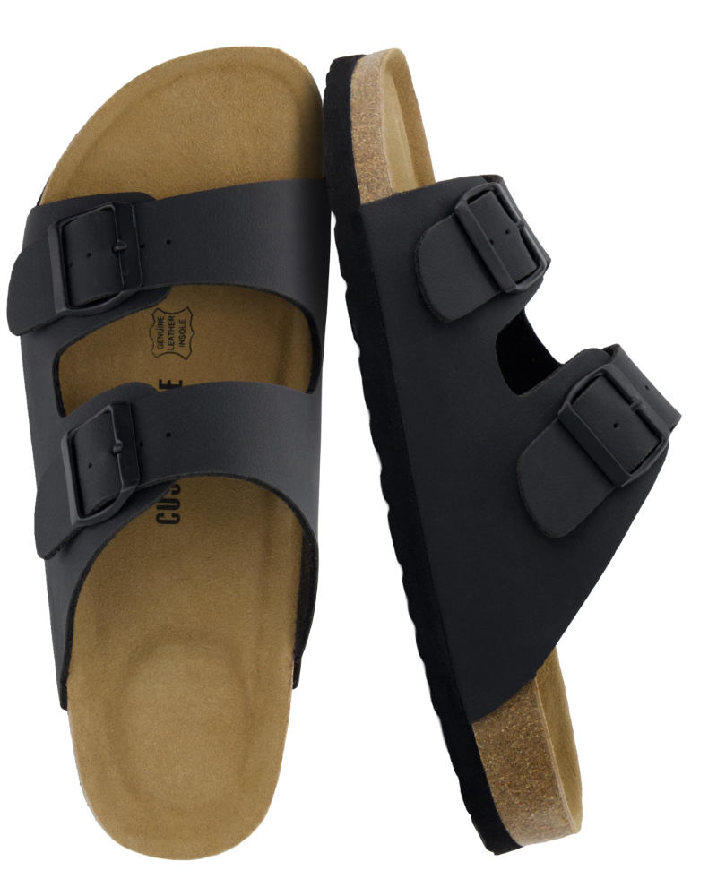 Knoah Sandales Homme Slides Confort avec Semelle Liège & Double Boucle Réglable, vue 24