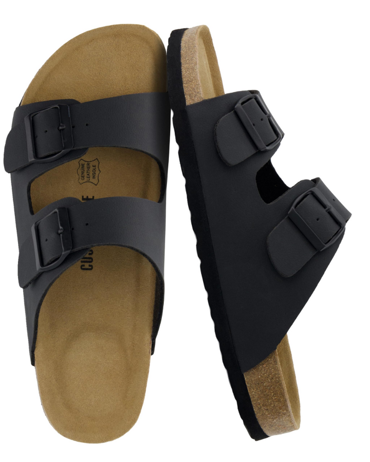 Knoah Sandales Homme Slides Confort avec Semelle Liège & Double Boucle Réglable, vue 24