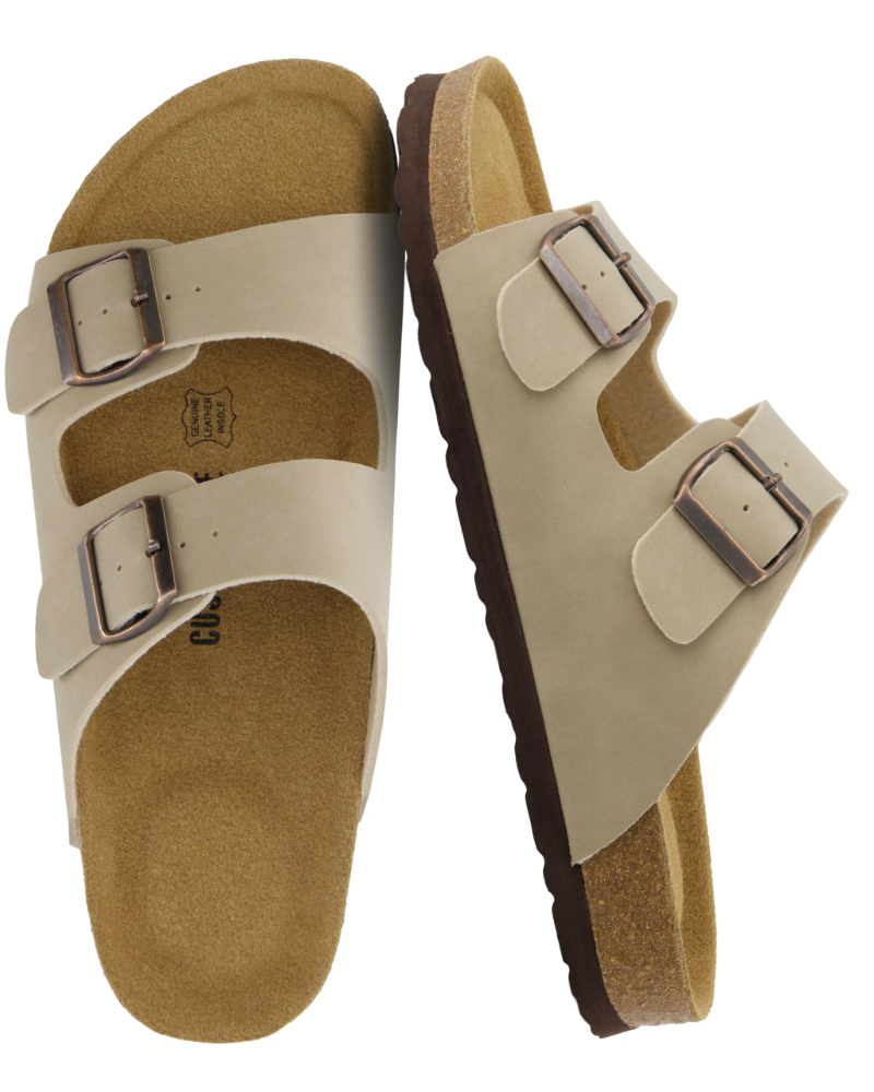Knoah Sandales Homme Slides Confort avec Semelle Liège & Double Boucle Réglable, vue 25