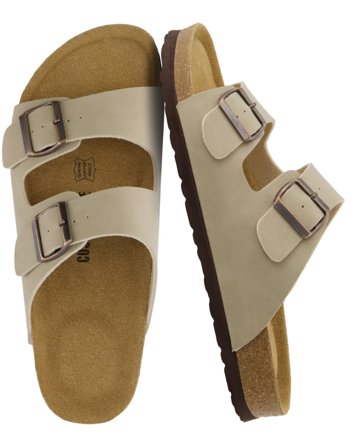 Knoah Sandales Homme Slides Confort avec Semelle Liège & Double Boucle Réglable, vue 25