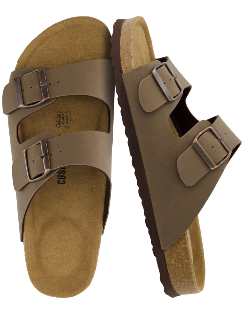 Knoah Sandales Homme Slides Confort avec Semelle Liège & Double Boucle Réglable, vue 7