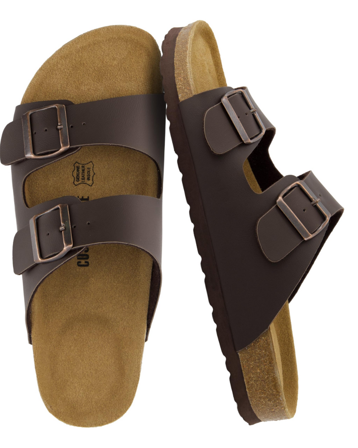 Knoah Sandales Homme Slides Confort avec Semelle Liège & Double Boucle Réglable, vue 2