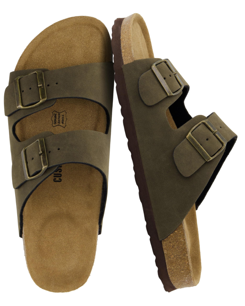 Knoah Sandales Homme Slides Confort avec Semelle Liège & Double Boucle Réglable, vue 10
