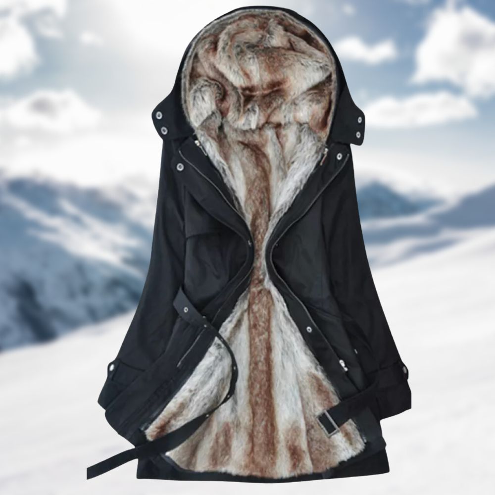Sadie Parka Longue pour Femme Capuche doublée de fausse fourrure et taille ajustable, vue 2