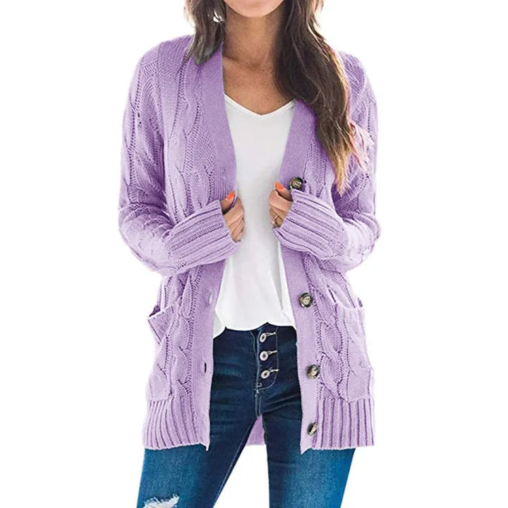 Lissy Gilet Femme Cardigan Chaud à Maille Câble avec Boutons & Coupe Moderne Confort, vue 16