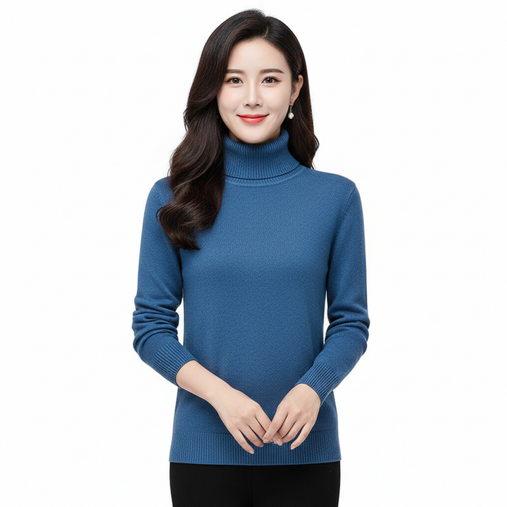 Léa Pull Col Roulé Femme Pull en Cachemire Doux à Coupe Ajustée et Élégante, vue 4