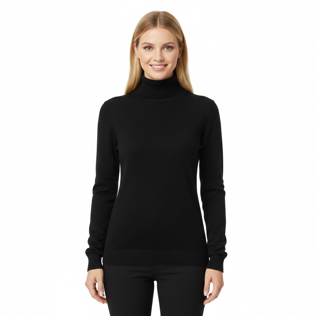 Léa Pull Col Roulé Femme Pull en Cachemire Doux à Coupe Ajustée et Élégante, vue 3
