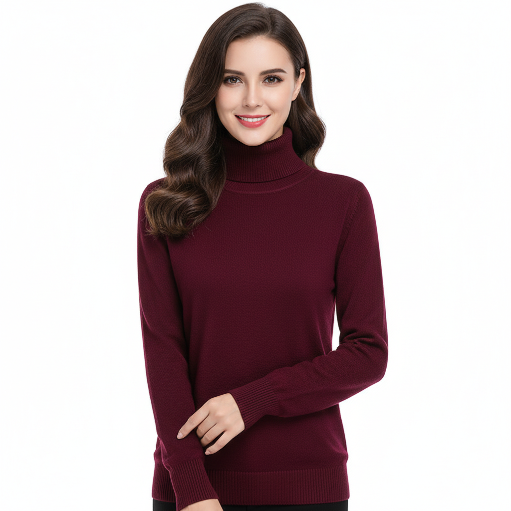 Léa Pull Col Roulé Femme Pull en Cachemire Doux à Coupe Ajustée et Élégante, vue 7